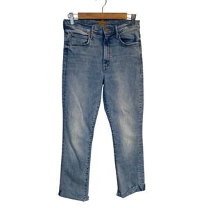 MOTHER Jeans Women 27 Blue High Waisted Rascal Ankle Slit‎ Flip Blooming Flowers